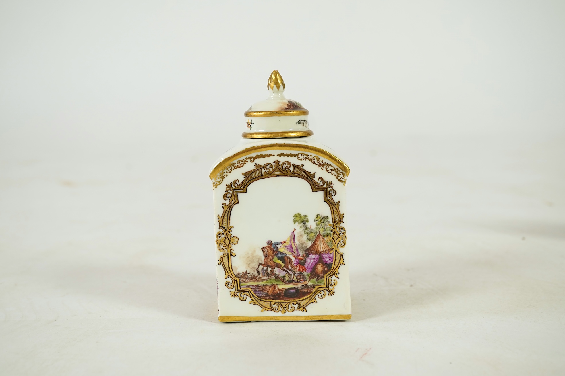 A Meissen tea caddy and domed cover, c.1740